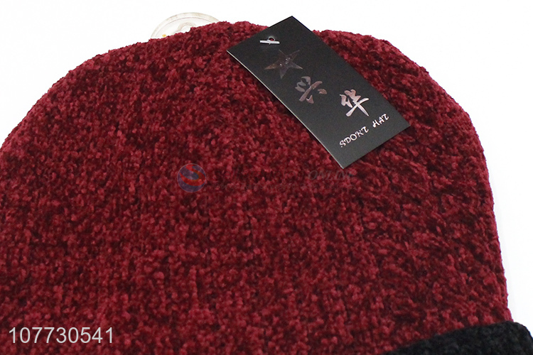 New products men outdoor thermal knitting cap fleece lining beanie hat