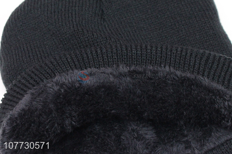 Best selling men winter cap men fleece lining sport beanie hat