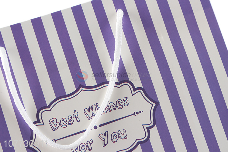 Simple fashion purple packaging bag vertical stripes gift bag