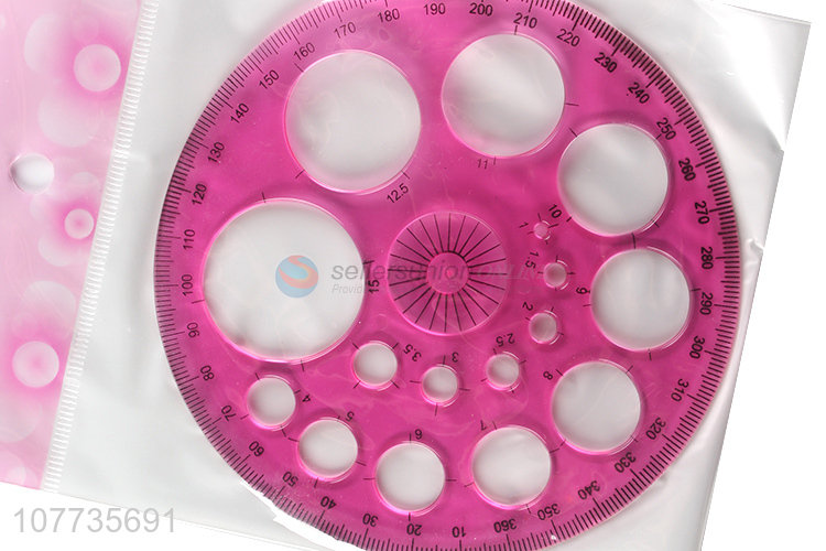 New arrival round plastic protractor ruler school supplies