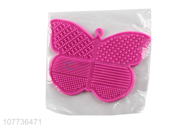 Promotional butterfly shape silicone makeup brush cleaner cosmetic brush cleaning pad