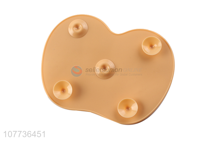 High quality apple shape silicone cosmetic brush cleaning pad soft scrubber board