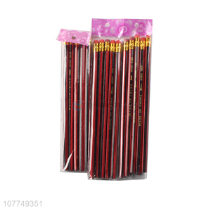 Wholesale HB Head Pencil Red Rod Writing Pencil with Rubber