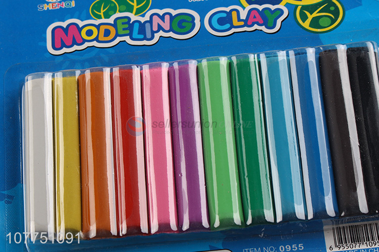 Most popular 12 colors plasticine non-toxic modeling clay