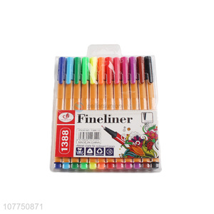 Custom safety 12 colors drawing marker pens fine line markers