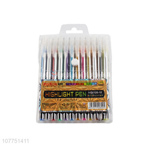 New arrival 12 colors highlighter marker set vivid color highlighters