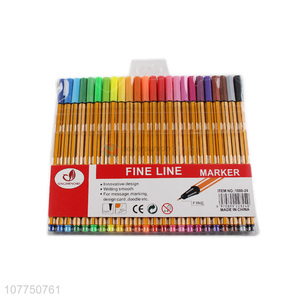 Custom safety 24 colors fine liner pen plastic drawing pen