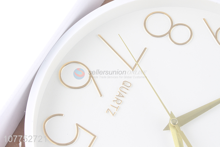 Hot sale silent wall clock white round nordic digital quartz wall clock