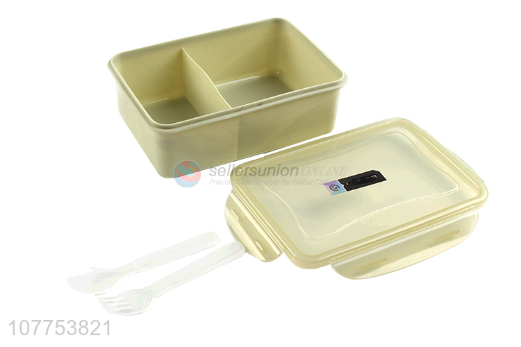 Good Quality Plastic Separate Lunch Box With Transparent Tableware Set