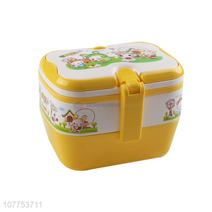 Portable Plastic 3 Layers Lunch Box With Handle Wholesale