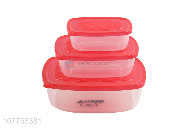 Hot Sale 3 Pieces Household Food Storage Preservation Box With Lids Set