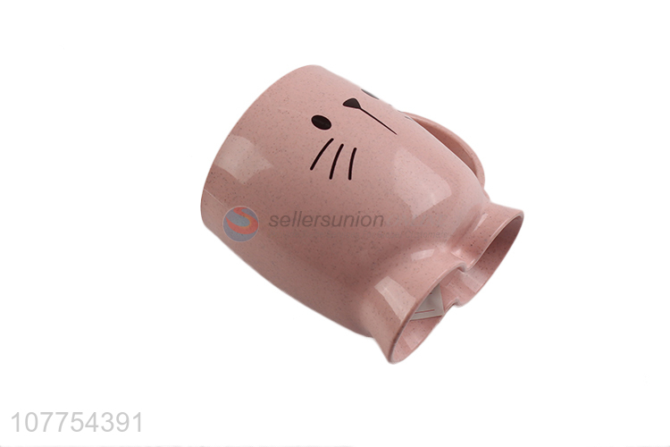 Cartoon Design Plastic Water Cup Kids Tooth Mug With Handle