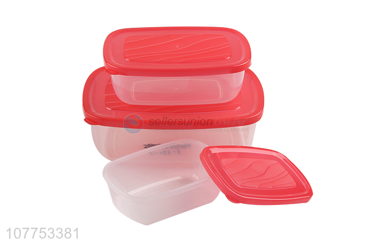 Hot Sale 3 Pieces Household Food Storage Preservation Box With Lids Set