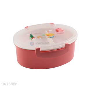 Fashion Oval Two Layers Lunch Box Plastic Bento Box