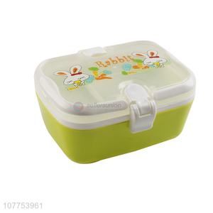 Wholesale Portable Two Layers Plastic Lunch Box With Lock