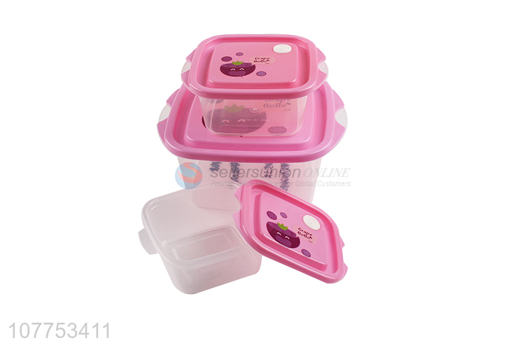 Hot Selling 3 Pieces Transparent Crisper Preservation Box