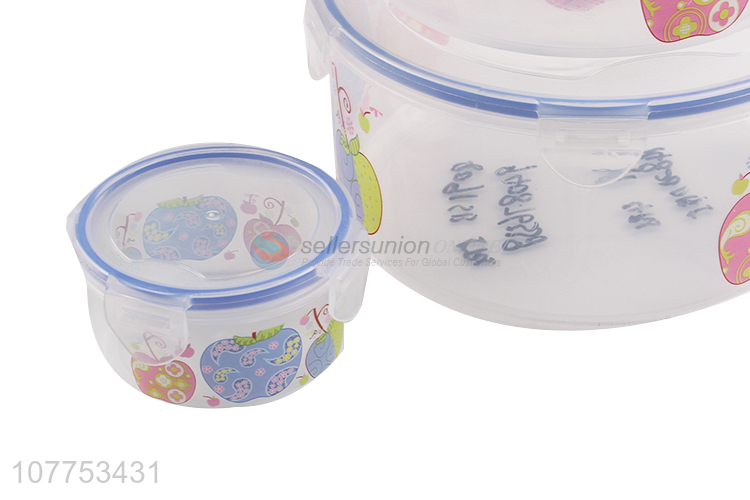 Popular 5 Pieces Round Transparent Crisper Preservation Box