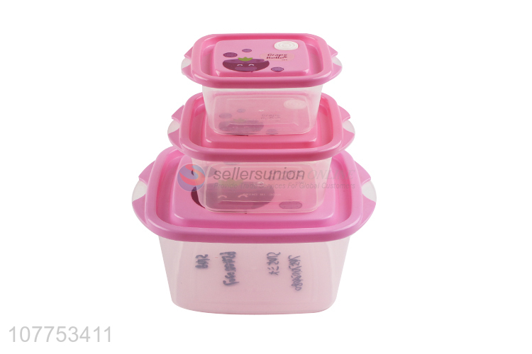 Hot Selling 3 Pieces Transparent Crisper Preservation Box