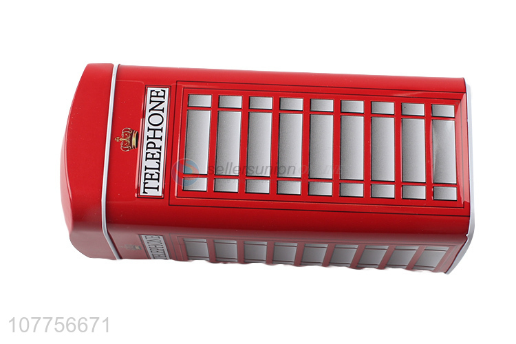 Custom Telephone Booth Design Tin Box Best Saving Pot