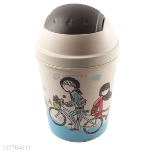 Creative cartoon printing touchpad type trash bin waste bin dustbin