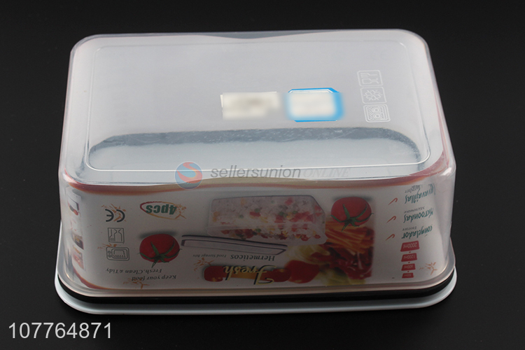 China factory 4 pieces fresh-keeping box food containers for kitchen