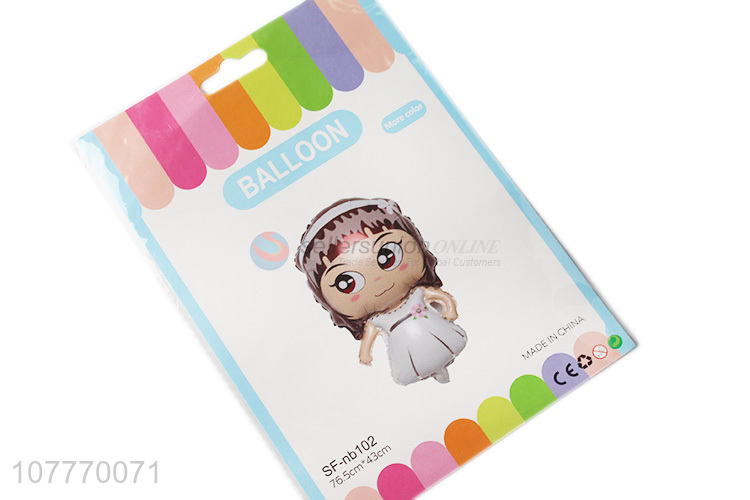 Creative design cute girl decorative foil balloon for gifts