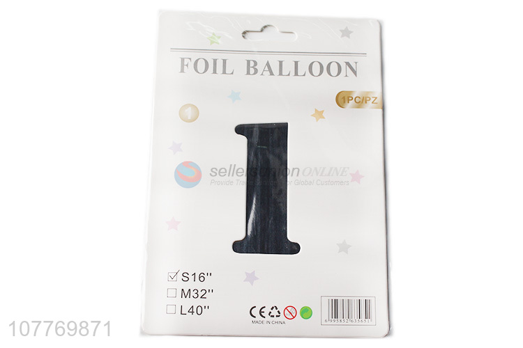 Number shape foil balloon for party decoration