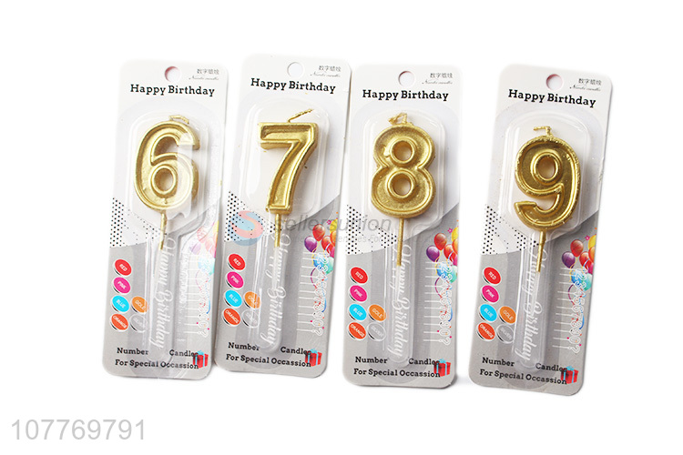 Factory sale gold number cake candles for decoration