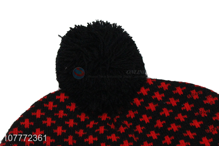 Simple fashion wool ball warm hat casual sports knitted hat