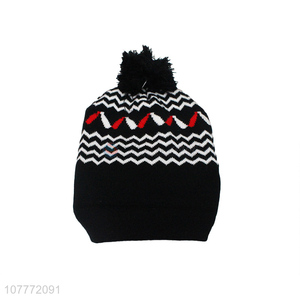 Simple and fashionable short wool knitted hat ball warm hat