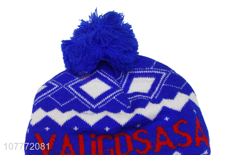 Creative knitted hat short fur ball warm hat for men