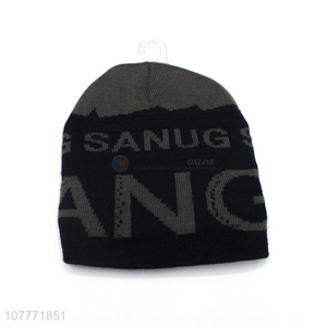 High quality sports knit hat thick wool windproof knit hat