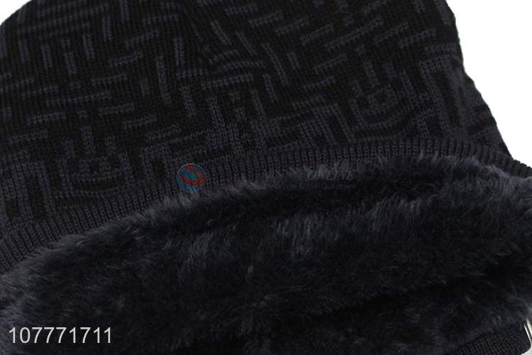 Simple design winter plus cashmere sports cap knitted woolen cap