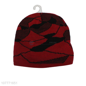 Wholesale plus velvet thick red sports ear protection knitted hat