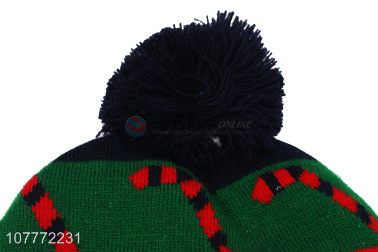 Unique design knitted woolen hat plus cashmere sports hat