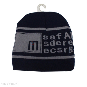 Factory wholesale outdoor printed letters sports knitted hat
