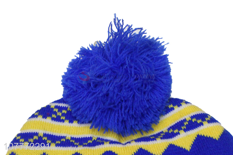 Factory wholesale fur ball warm short knitted hat for men