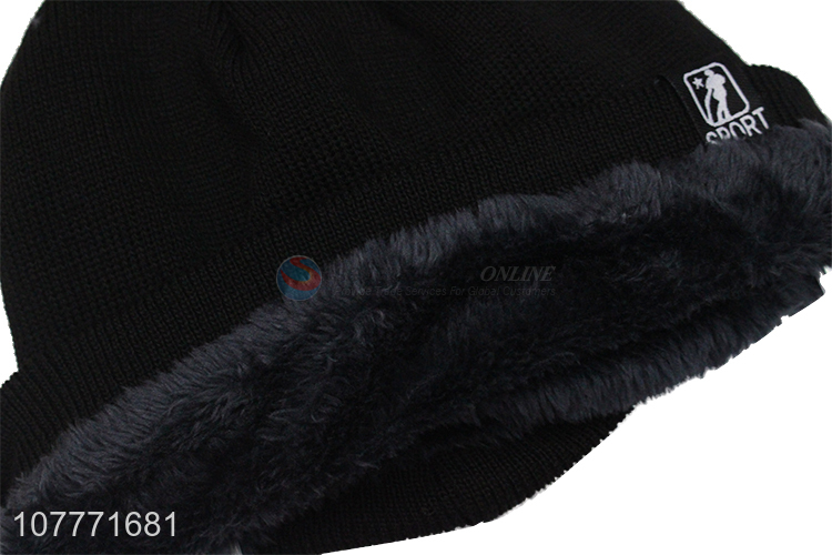 Hot sale plus velvet thick sports winter knitted hat