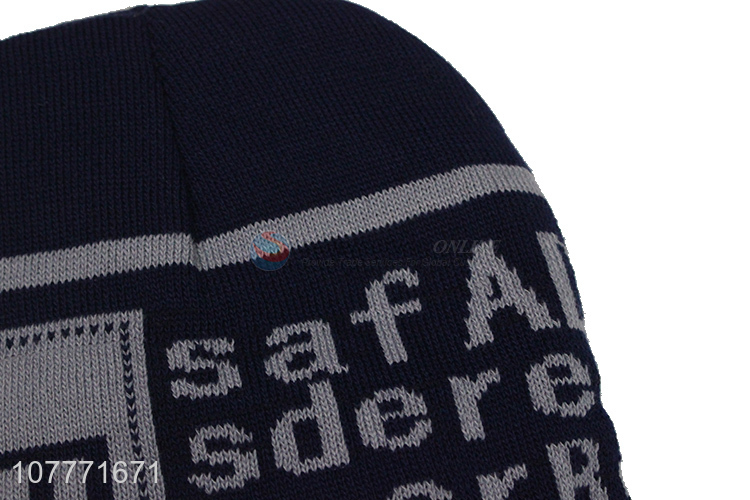 Factory wholesale outdoor printed letters sports knitted hat