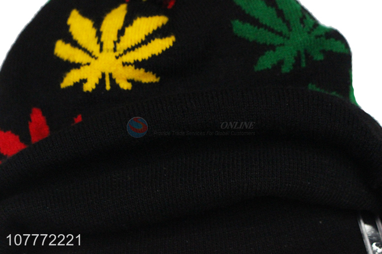 Wholesale black melon cap Windproof knitted hat for men