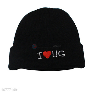 Wholesale velvet knitted hat winter outdoor cold-proof embroidery knitted hat