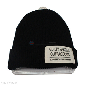 Hot sale winter outdoor cold-proof three-dimensional embroidery knitted hat