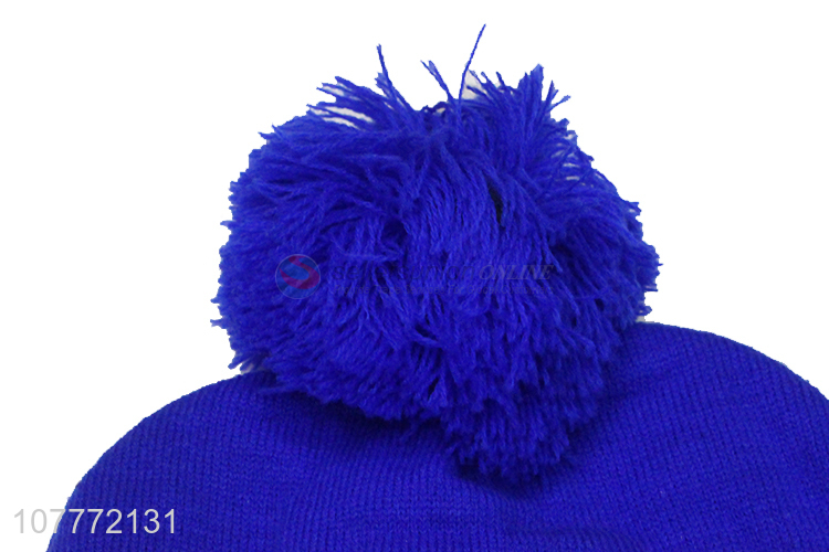 High quality warm knitted hat adult fur ball windproof hat for men