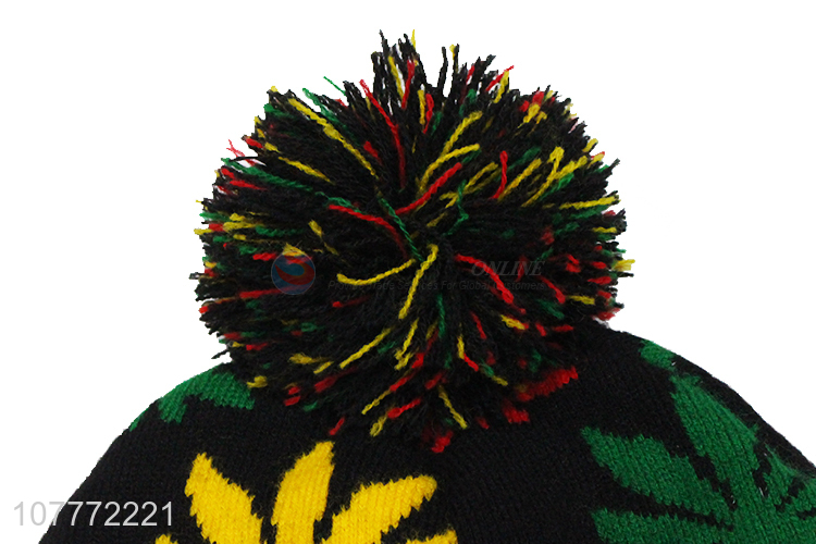 Wholesale black melon cap Windproof knitted hat for men
