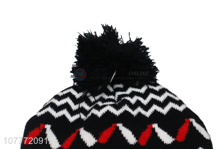 Simple and fashionable short wool knitted hat ball warm hat