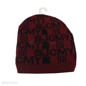 Hot selling velvet thickened sports knitted woolen hat