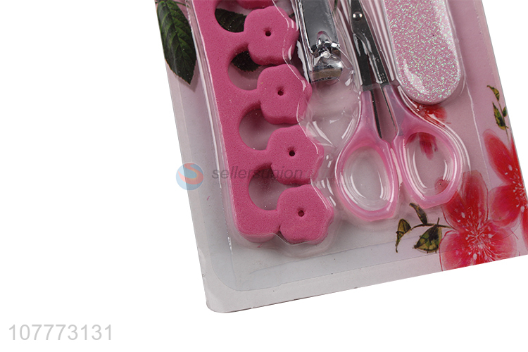 Low price 5 pieces beauty manicure set nail clipper eyebrow scissors set