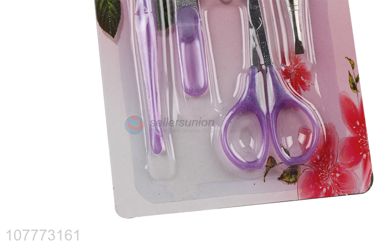 Promotional 5 pieces beauty manicure set nail cutter nail file set