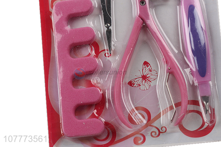 High quality 5 pieces manicure pedicure set nail cutter toe separator set