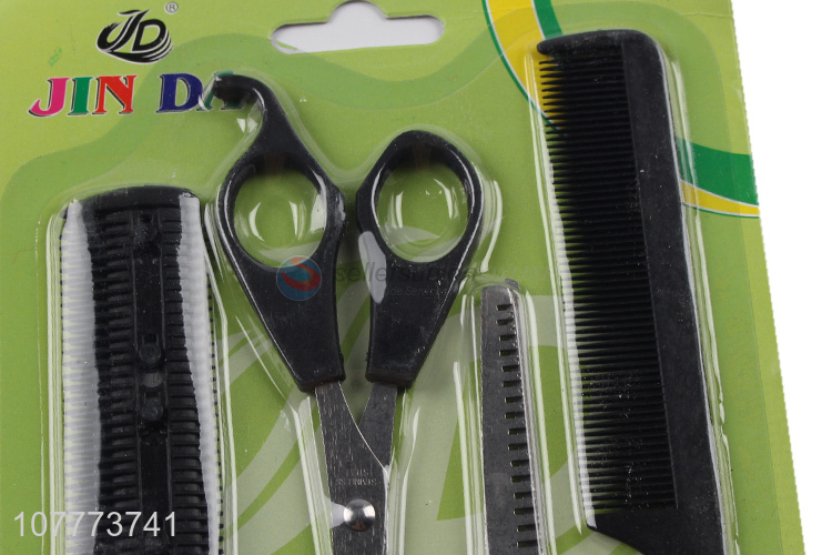 Promotional 4 pieces barber scissors set hair scissors comb set